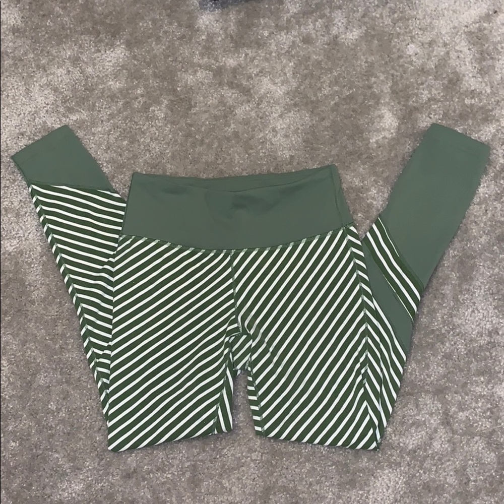 Striped Green New Balance Leggings